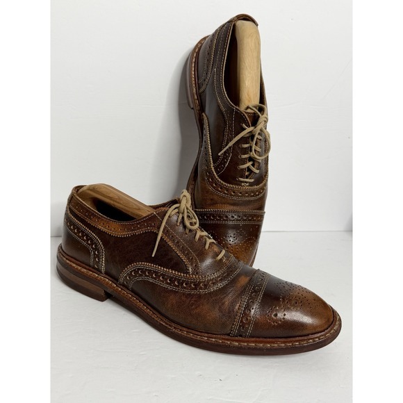 Allen Edmonds Strandmok Cap-toe Oxford Shoes Men\'s 8.5 B Brown Dainite Soles USA main image 6
